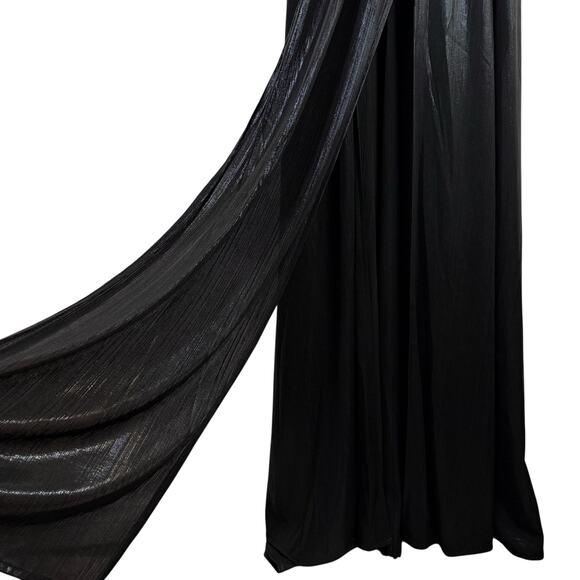 Bronx and Banco Goddess Metallic Side Slit Maxi Gown Evening Party Black Size M - Picture 5 of 12